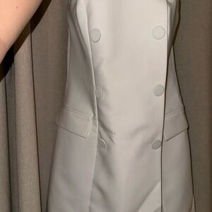 White Double-Breasted Blazer